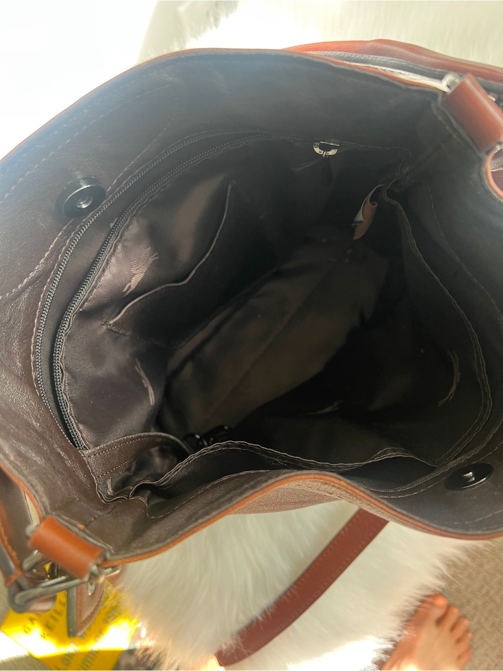 Longchamp Chestnut Brown Leather Crossbody Bag - Picture 4 of 4